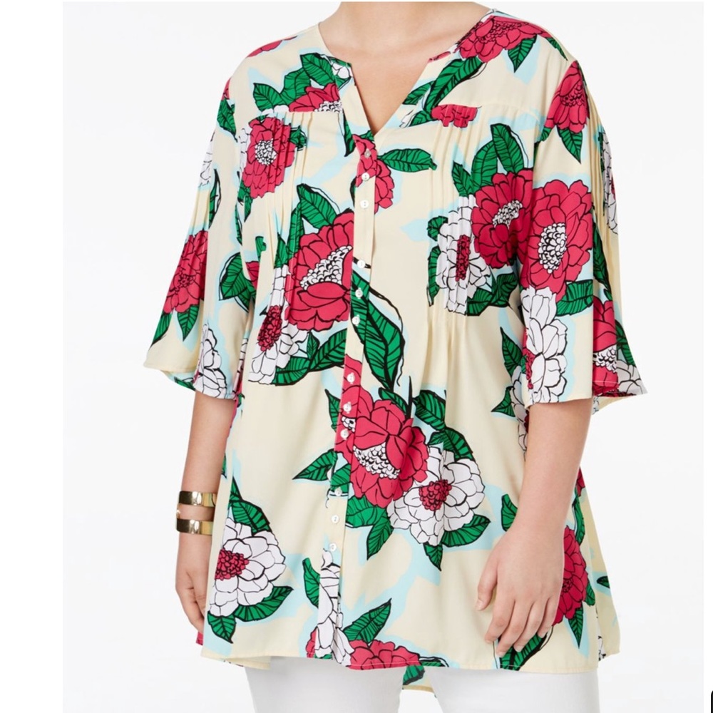 Melissa McCartney Seven7 Floral Button Down Tunic